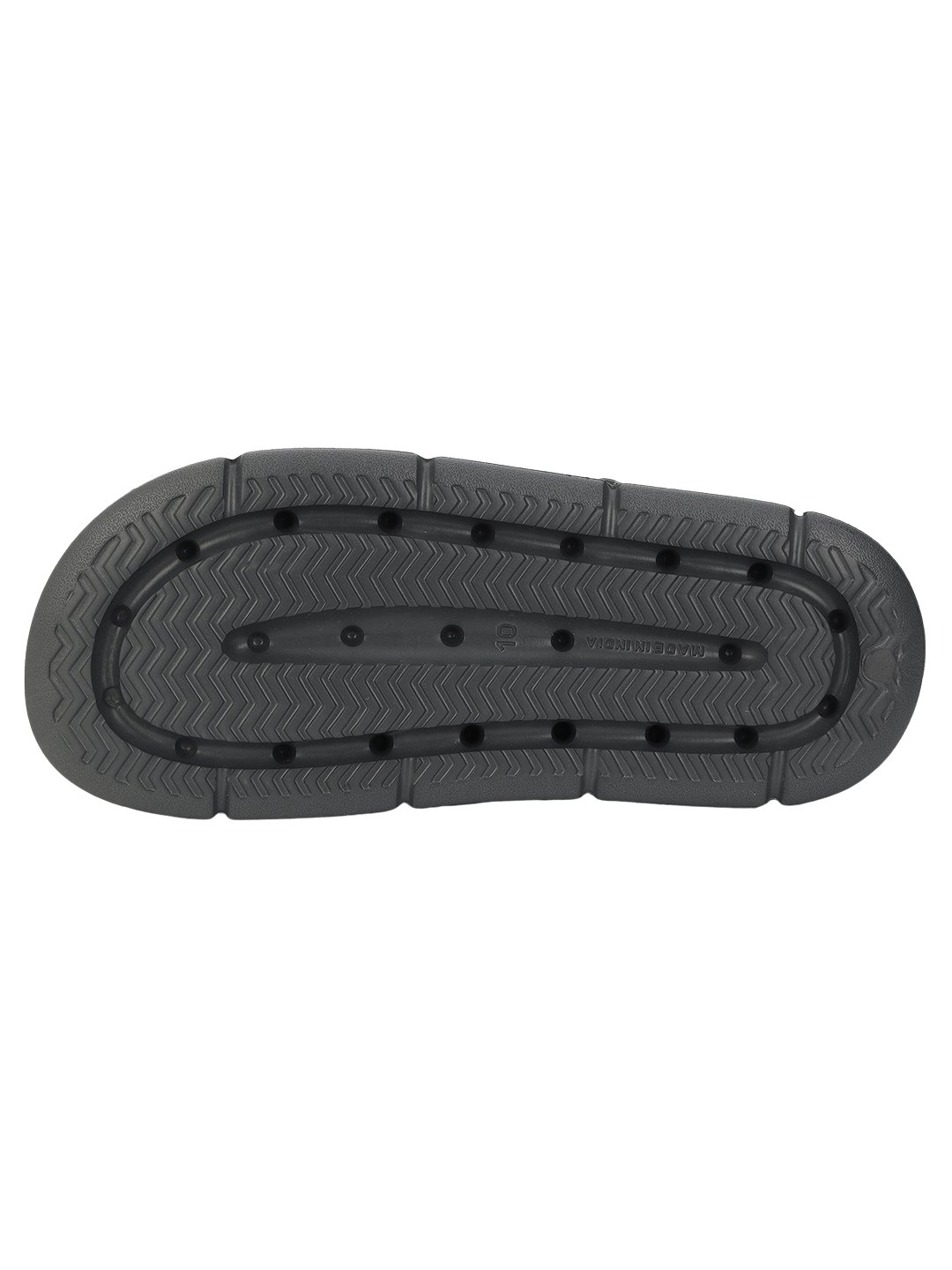 Chunky Sandals_dark_grey chunky black rubber mat with textured surface on a white background
