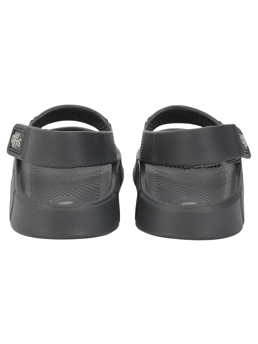 Chunky Sandals_dark_grey chunky pair of black sandals on a white background