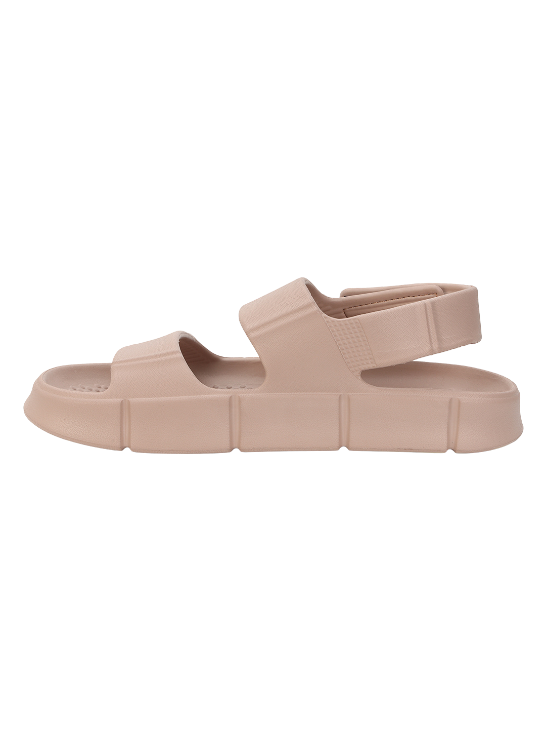Chunky Sandals_beige sandal with a strap on a white background