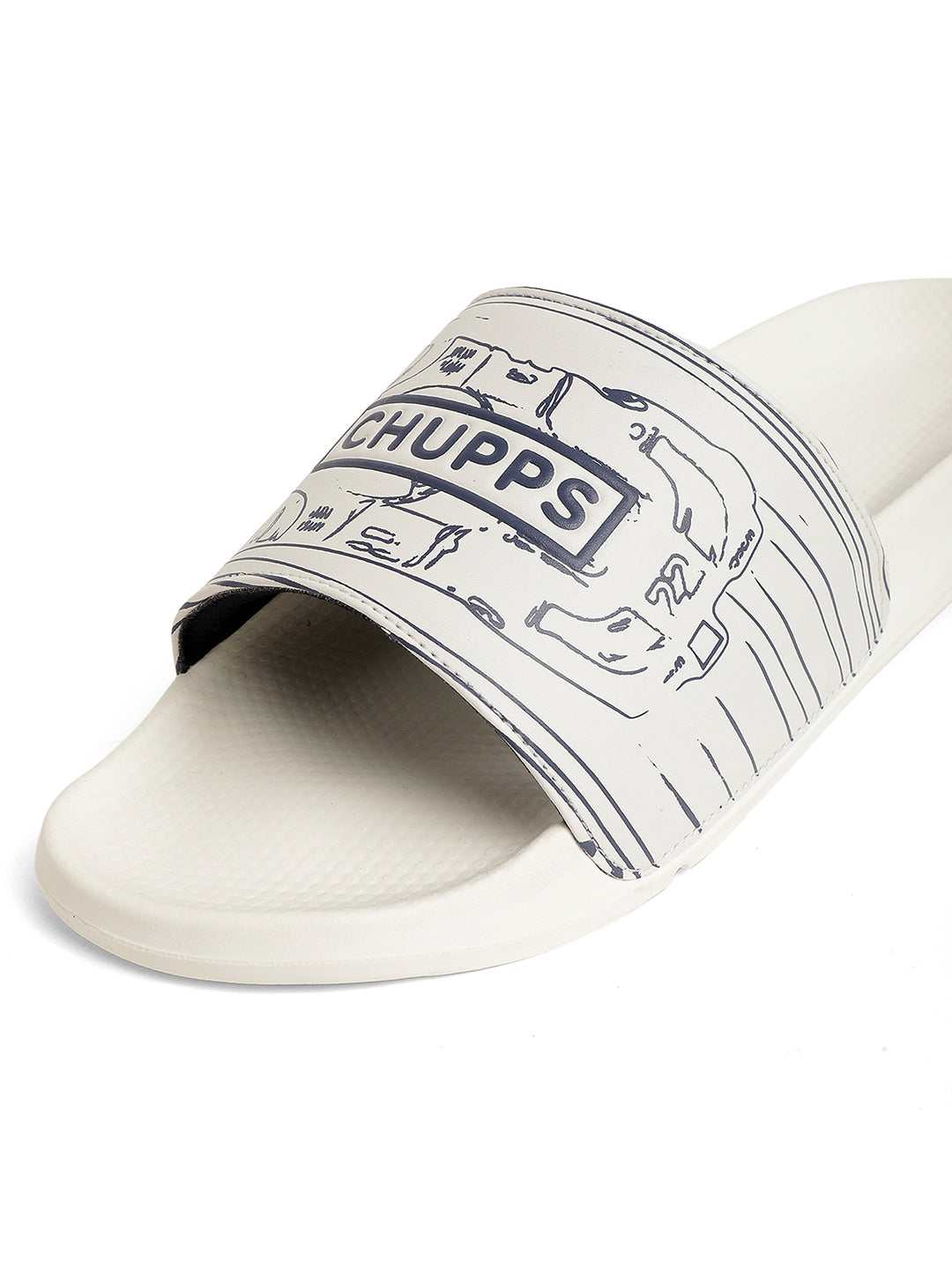 Fast Lane White &amp; Printed Sliders