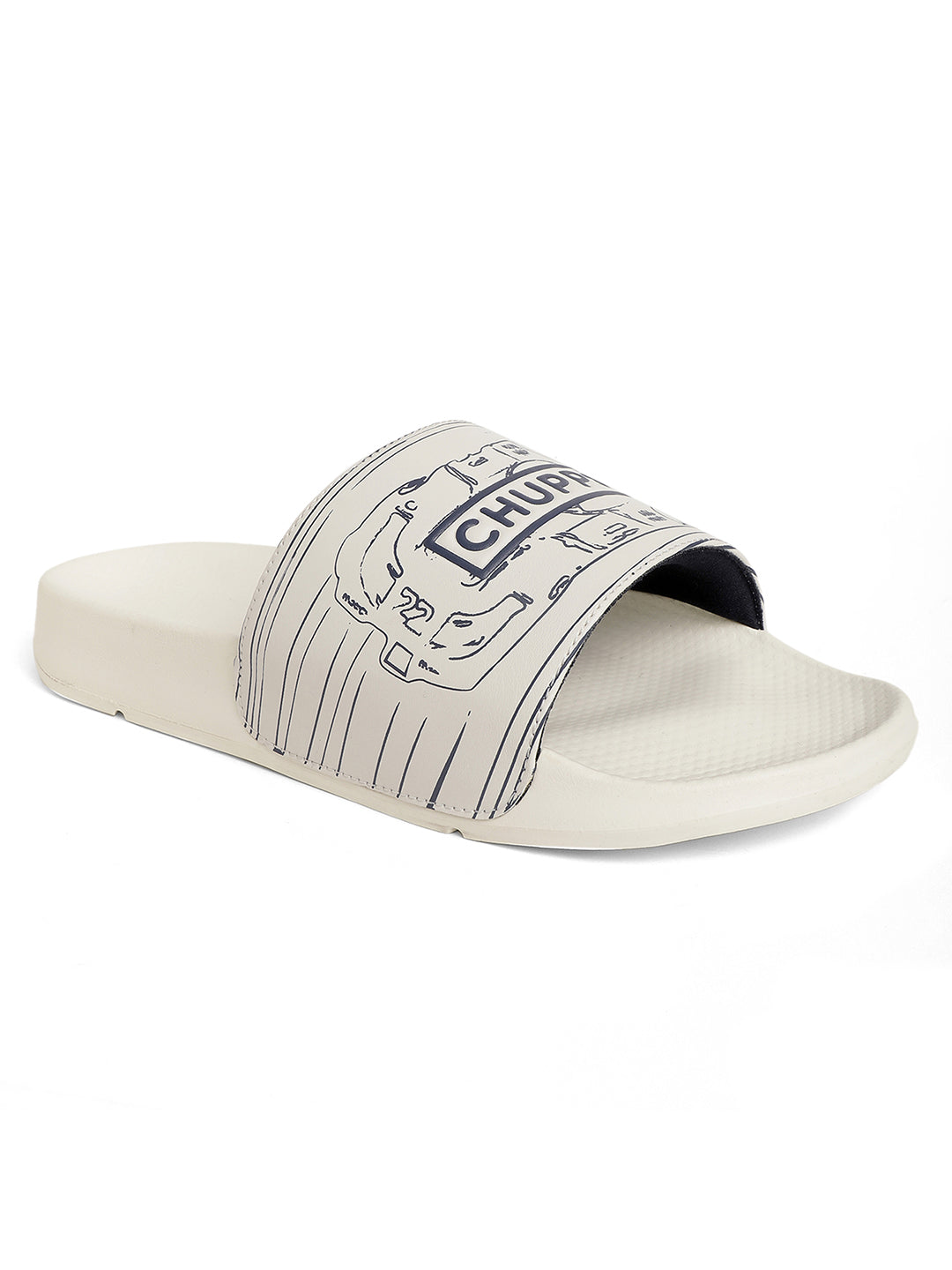 Fast Lane White &amp; Printed Sliders