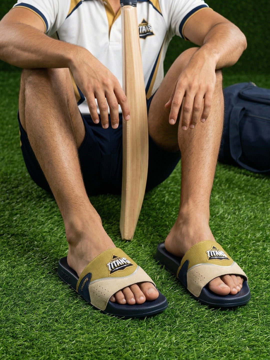 Gujarat Titans Rally Sliders_navy_beige
