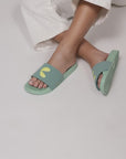 Serra Pista Green Sliders - Women